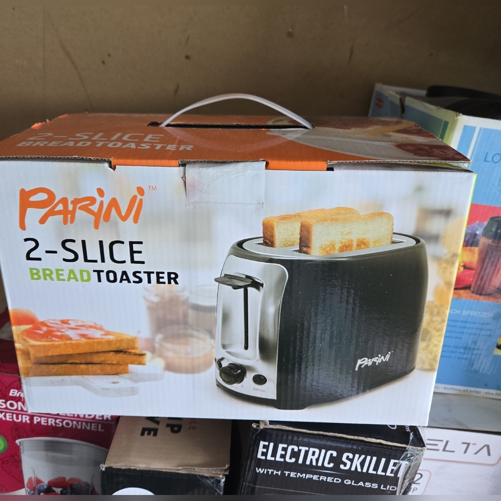 Parini Black 2-Slice Bread Toaster